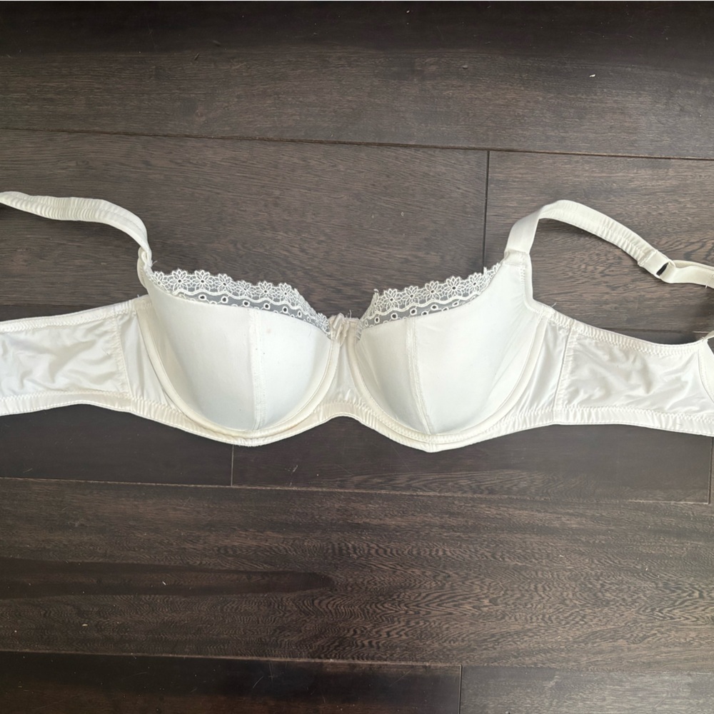 Cleo by Panache Juna White Lace Trim Bra 32F (DDD)